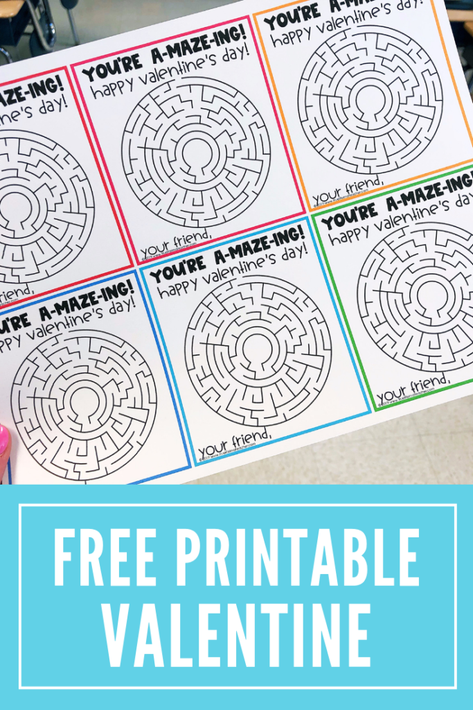 Free Printable Valentine for Teachers and Students