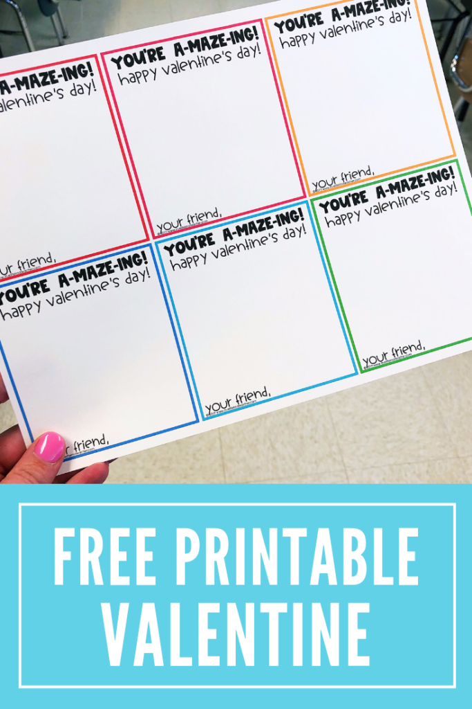 Free Printable Valentine for Teachers and Students