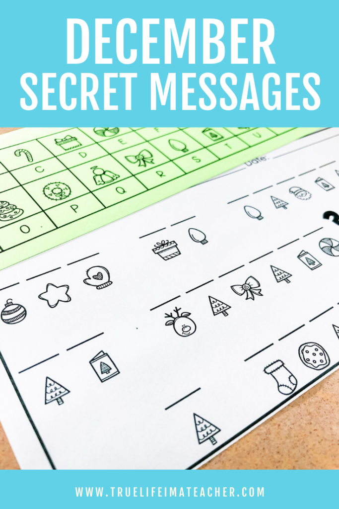 December Secret Messages perfect for early finishers, morning work, centers, and word work!