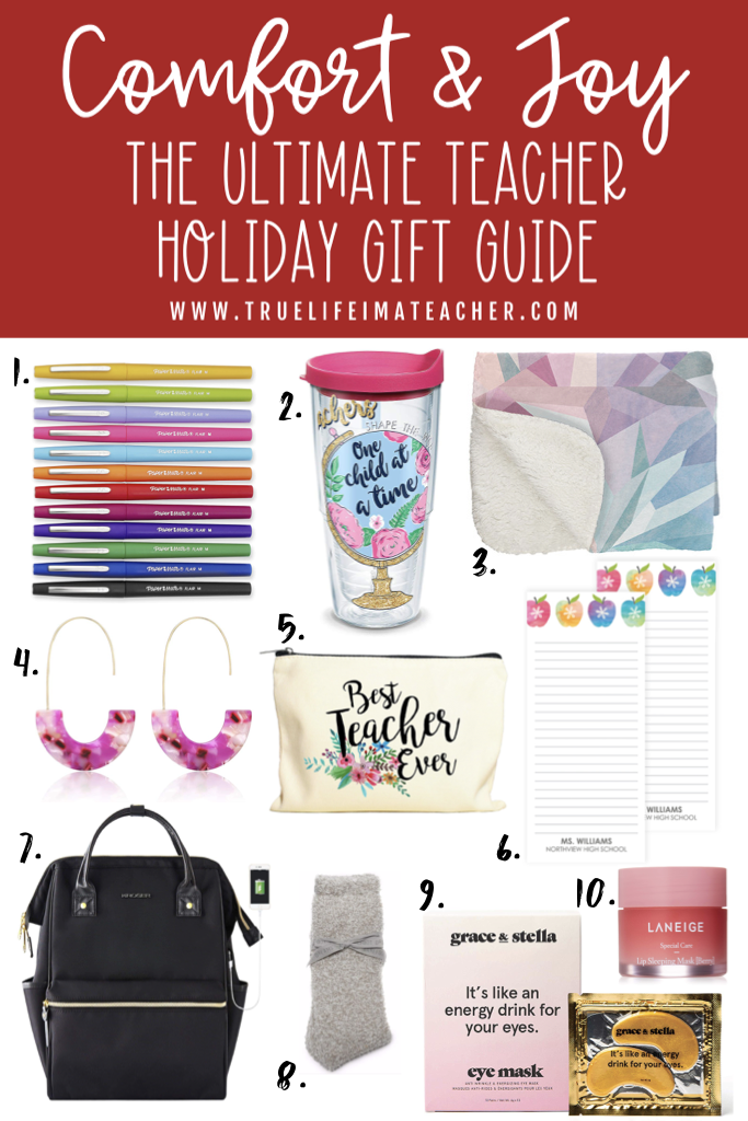 Ulitimate Teacher Holiday Gift Guide to help you find the perfect gift for a teacher! Great for a teacher's birthday, Christmas, or teacher appreciation.