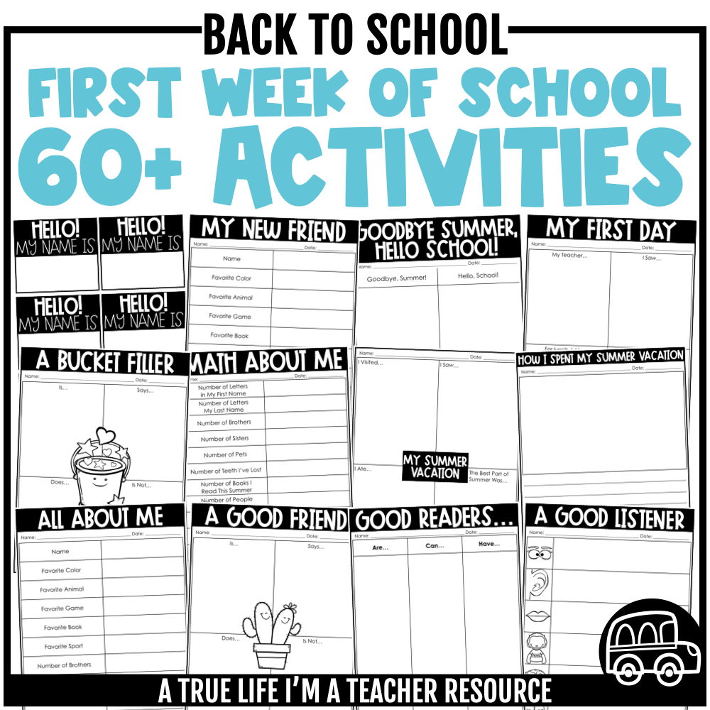 https://www.teacherspayteachers.com/Product/First-Week-of-School-Activities-3858013